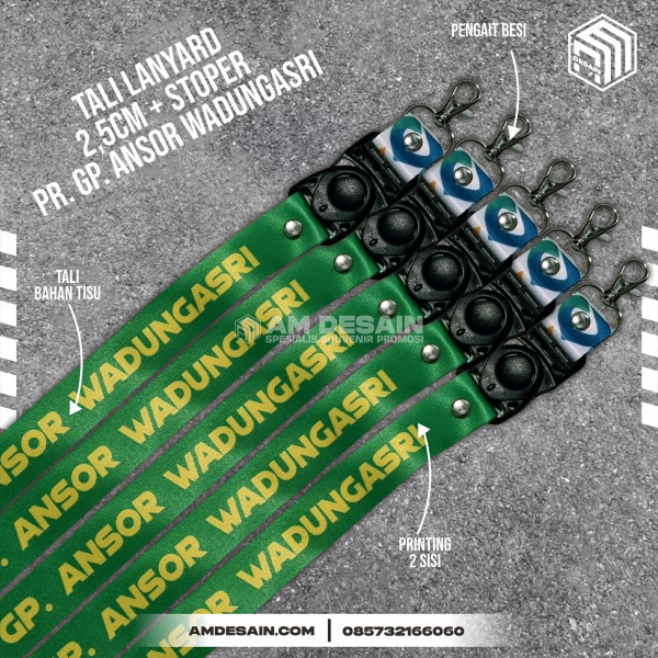 Tali Lanyard Custom 2,5 cm  GP Ansor Wadungasri