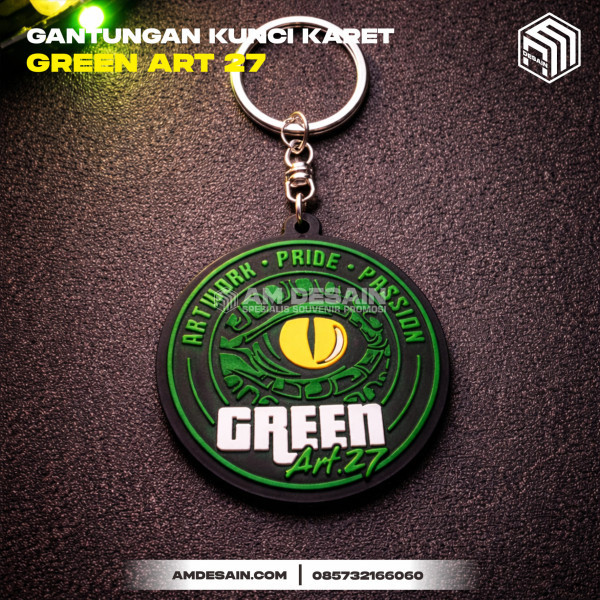 Gantungan Kunci Karet Green Art 27